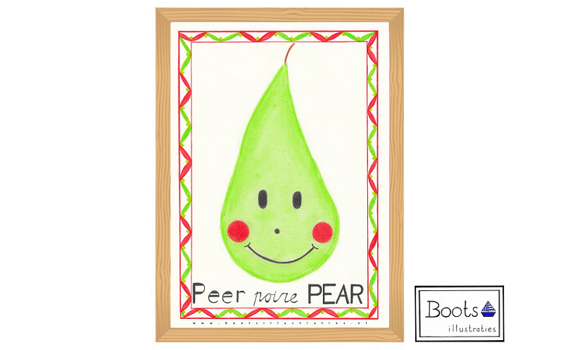Peer Poire Pear Poster, commission illustration