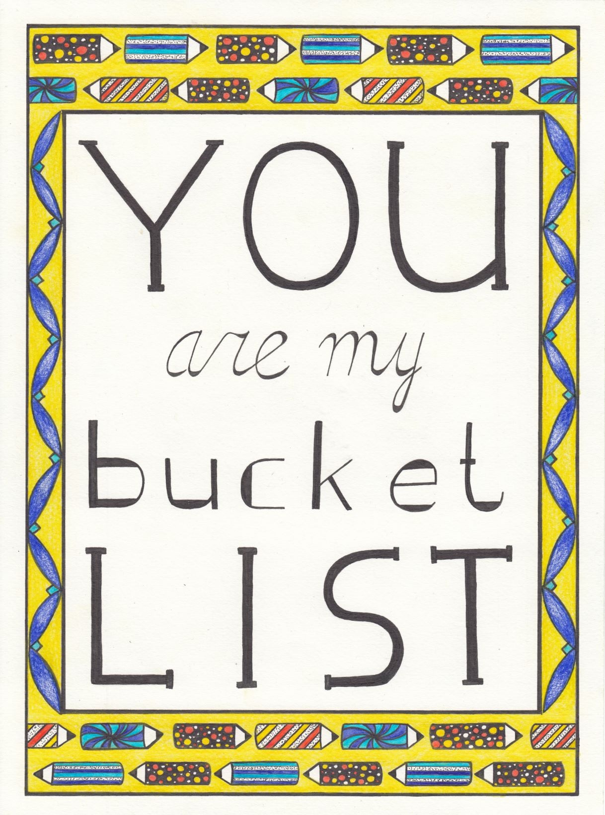 Quote poster, You are my bucketlist, Boots illustraties, Commission work